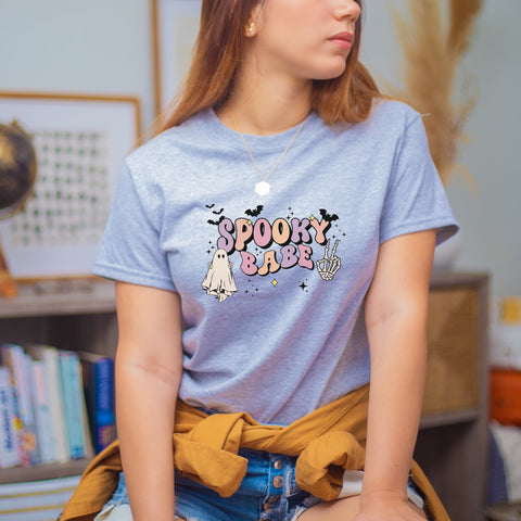 Spooky Babe Halloween Tee | Retro Halloween Shirt | Gift For Her | Gift For Him | Graphic Tee | Unisex