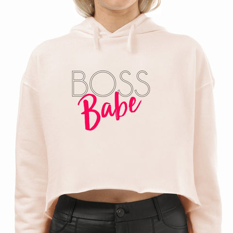 Boss Babe Crop Hoodie | Girl Boss Hoodie | Entrepreneur Gift | Gift For Her | Business Owner Gift | Motivational Hoodie |