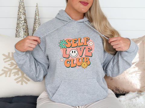 Self Love Club Hoodie | Empowerment Hoodie | Gift For Her | Retro Graphic Hoodie