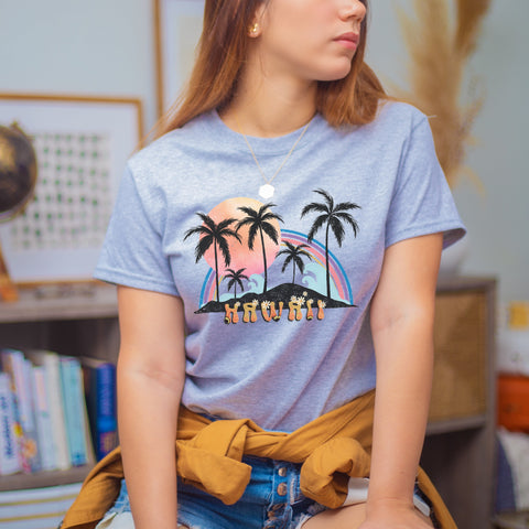 Hawaii Retro Beach Tee | Beach Vacation Shirt | Graphic Tee | Gift For Her | Gift For Him | Unisex |