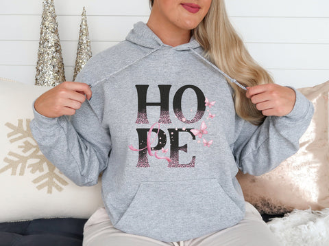 Hope Breast Cancer Awareness Hoodie | Breast Cancer Fighter | Cancer Awareness | Cancer Survivor | Cancer Fighter Gift