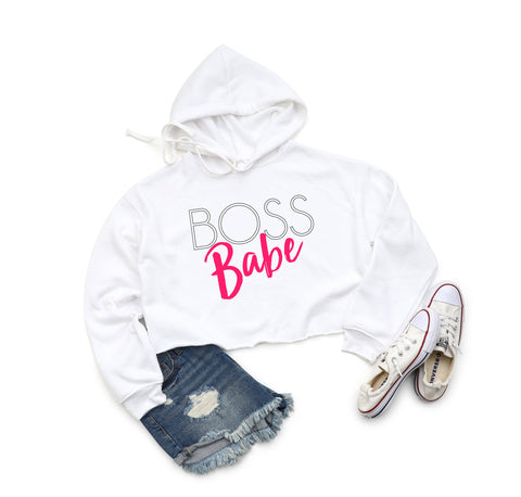 Boss Babe Crop Hoodie | Girl Boss Hoodie | Entrepreneur Gift | Gift For Her | Business Owner Gift | Motivational Hoodie |