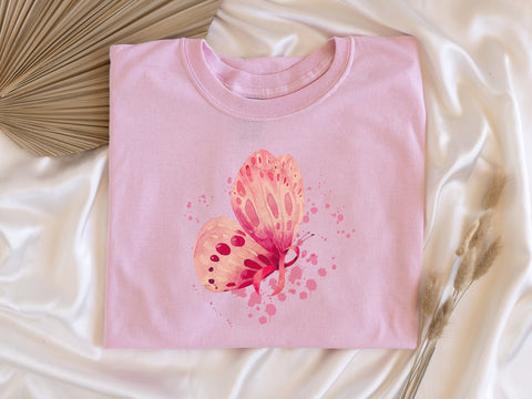 Breast Cancer Butterfly Graphic Shirt | Pink Ribbon Tee | Breast Cancer Awareness Shirt | Hope T-shirt | Cancer Support Gifts