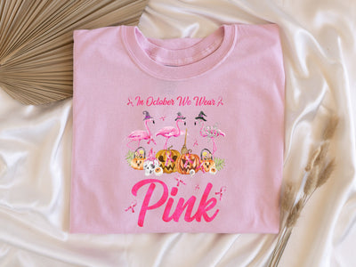 Halloween Breast Cancer Awareness Graphic Tee | Breast Cancer Awareness Gift | Pink Ribbon Shirts | Cancer Support Gifts