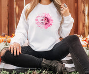 Sunflower Pink Ribbon Breast Cancer Graphic Sweatshirt | Cancer Survivor Shirt | Breast Cancer Awareness Gift | Cancer Support Gift